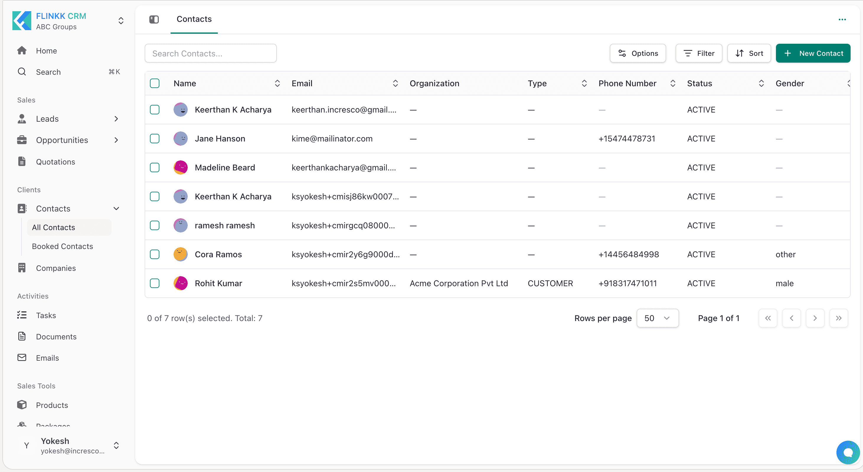 Contacts Module