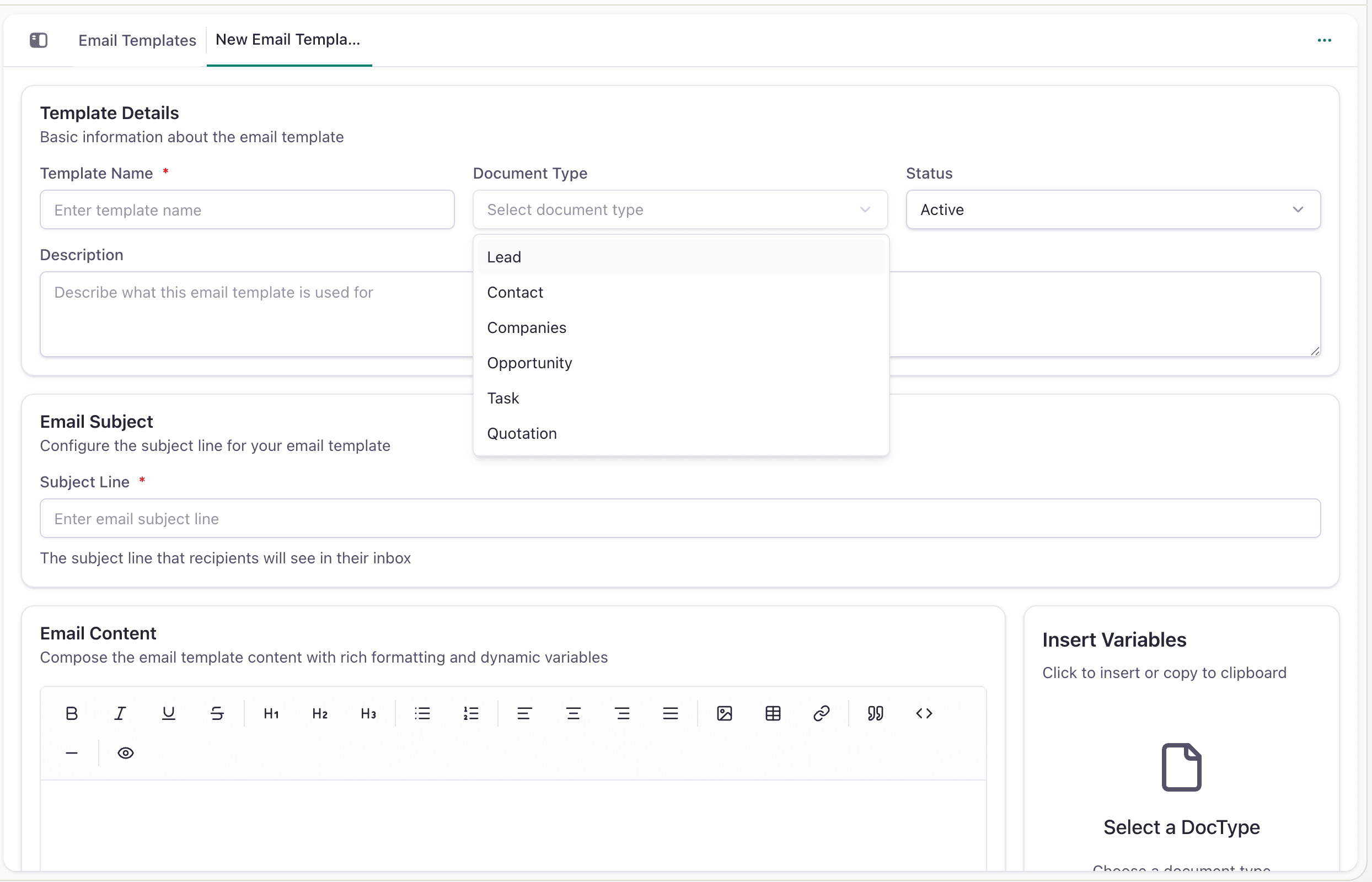 Create Email Template