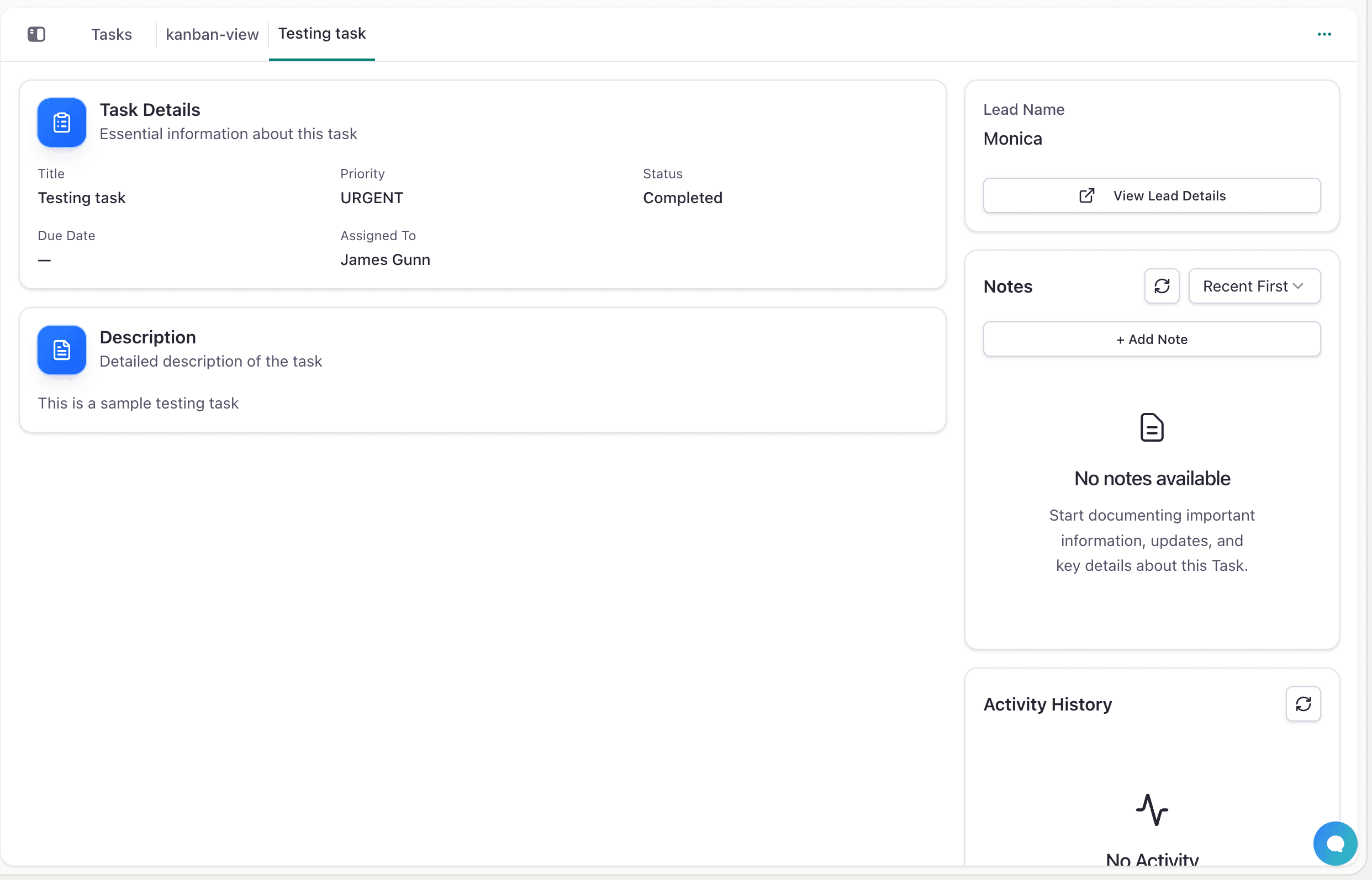 Task Detail View